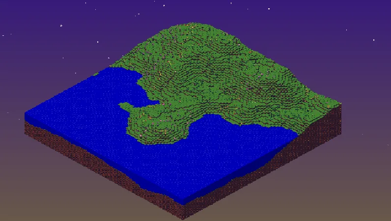 Isometric procedural terrain generator in C++ with real-time noise parameter controls